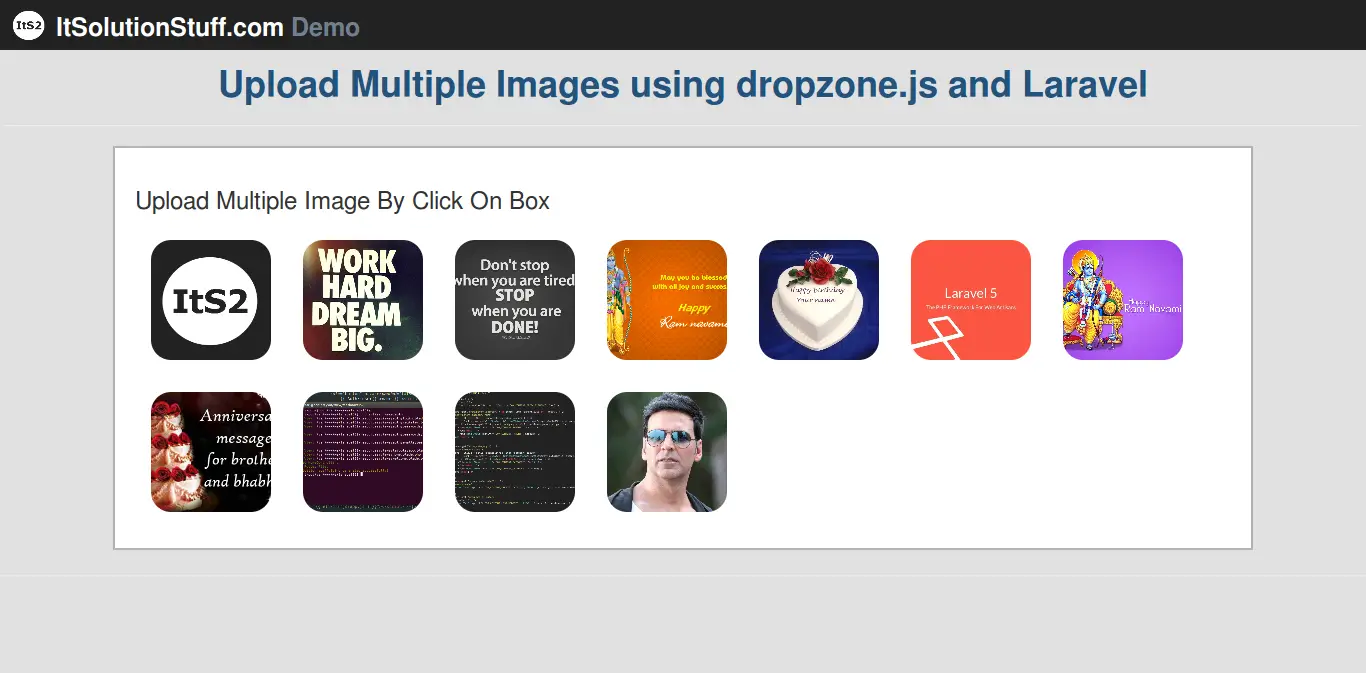 Laravel Multiple Images Uploading Using dropzone js Example 